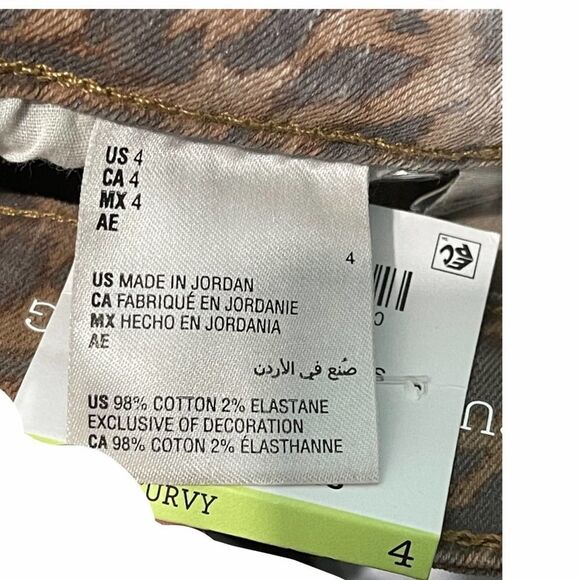 Style & Co Wild Puma Skinny Jeans Curvy Mid Rise Tummy Control Animal Print 4 - Picture 11 of 15